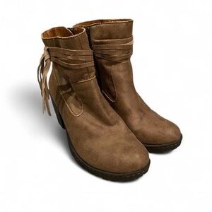 b.o.c. Brown Ankle Booties with Strap Detail